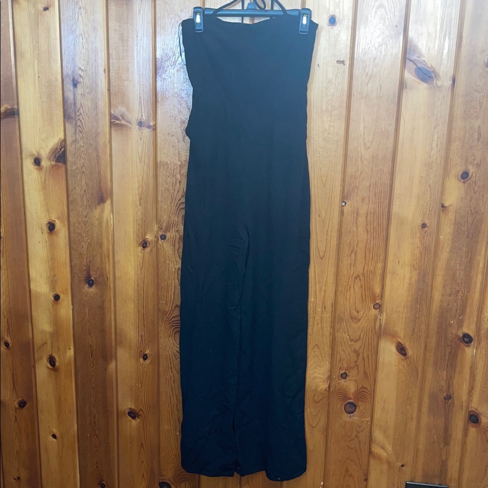 White Birch black label Full Size Halter Neck Wide Leg Jumpsuit Pockets romper - Picture 3 of 13